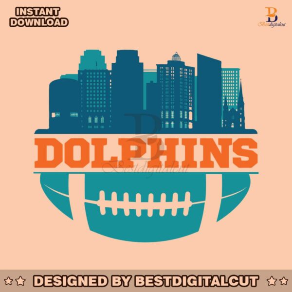 nfl-dolphins-football-skyline-svg
