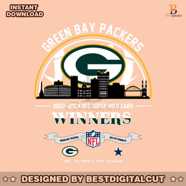 green-bay-packers-nfc-super-wild-card-winners-skyline-svg