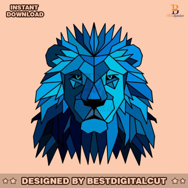 lion-blue-mascot-detroit-lions-svg