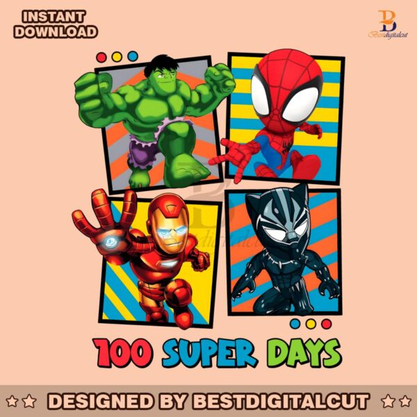 retro-spiderman-hero-100-super-days-png