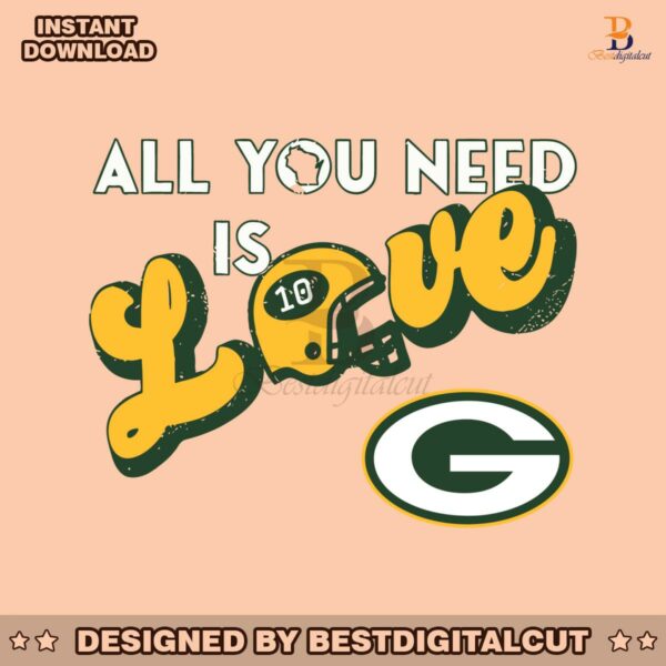 all-you-need-is-love-packers-football-svg