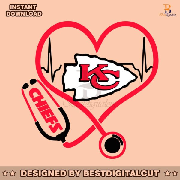 stethoscope-heartbeat-nurse-kansas-city-chiefs-svg