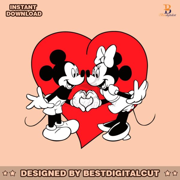 valentine-mickey-and-minnie-red-heart-svg