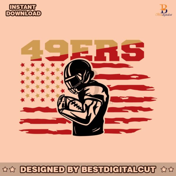 49ers-flag-football-player-svg-digital-download