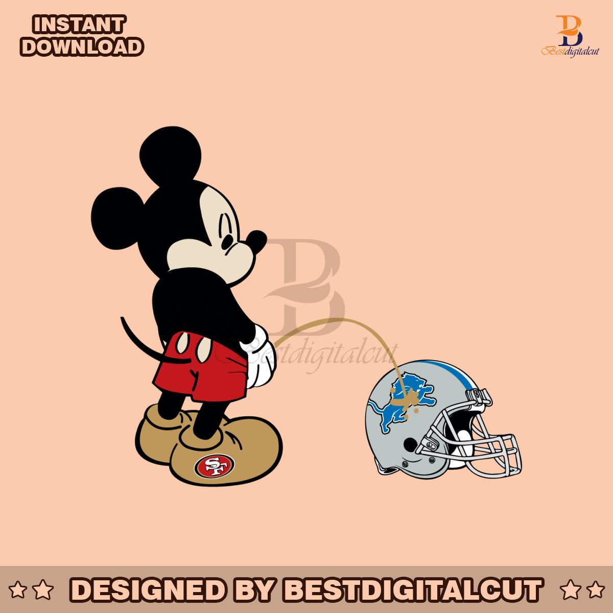 funny-mickey-49ers-piss-on-detroit-lions-svg