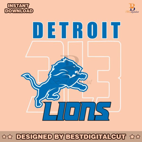 retro-detroit-lions-313-logo-svg