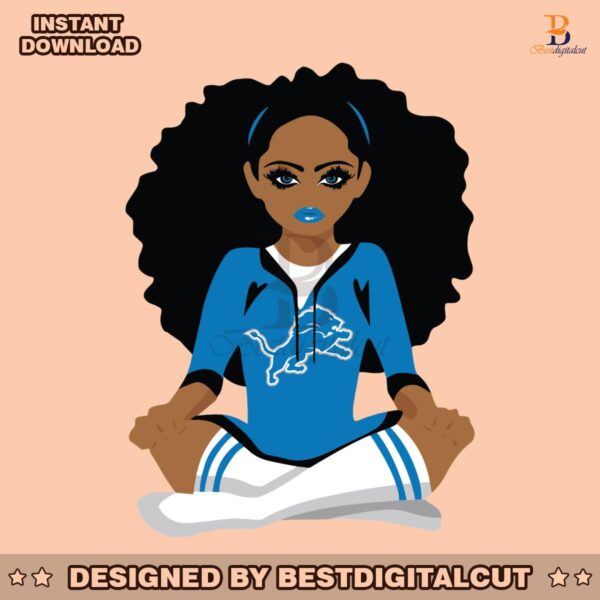 football-detroit-lions-black-girl-svg