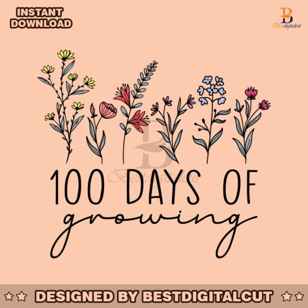 floral-100-days-of-growing-svg