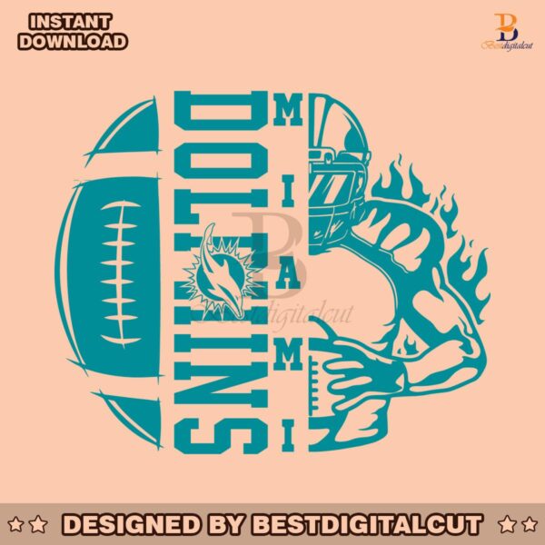 miami-dolphins-football-player-svg-digital-download