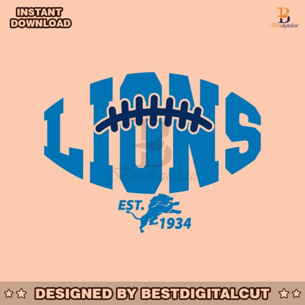 football-nfl-lions-est-1934-svg