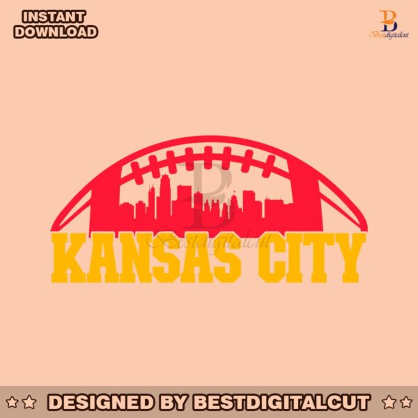 kansas-city-football-skyline-svg-digital-download