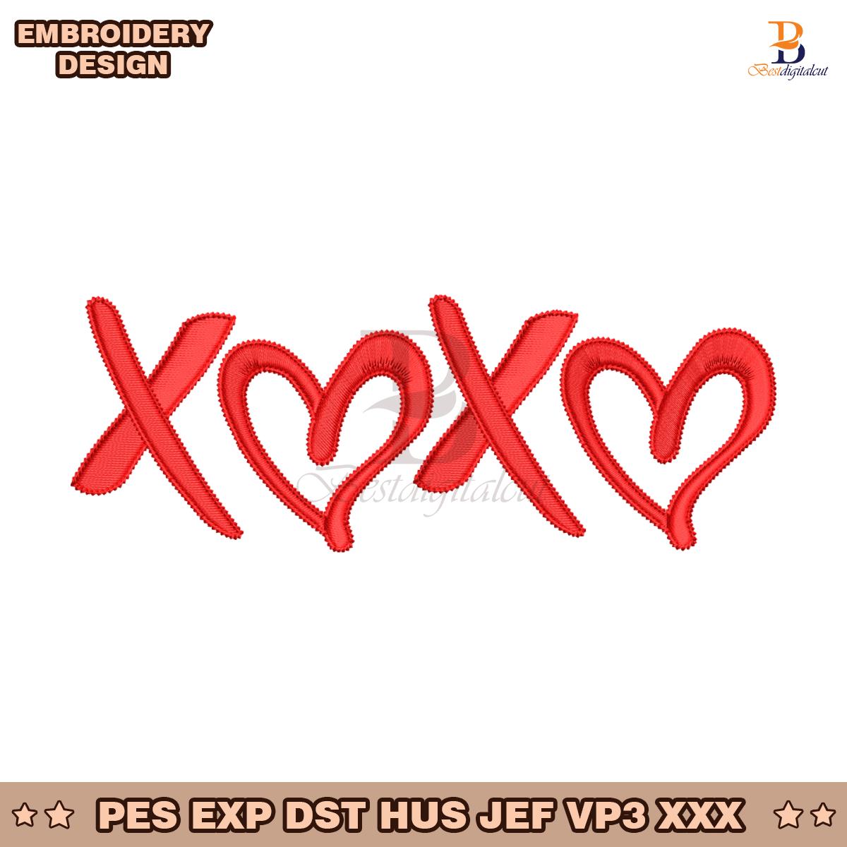 Valentine XOXO Embroidery Design