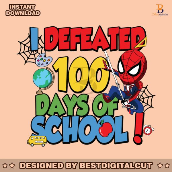 spiderman-i-defeated-100-days-of-school-svg