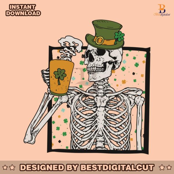 st-patricks-skeleton-shamrock-svg