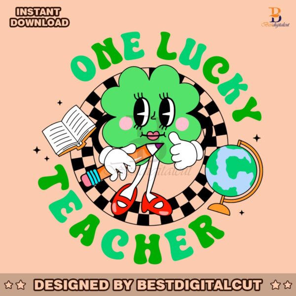 one-lucky-teacher-cute-shamrock-svg