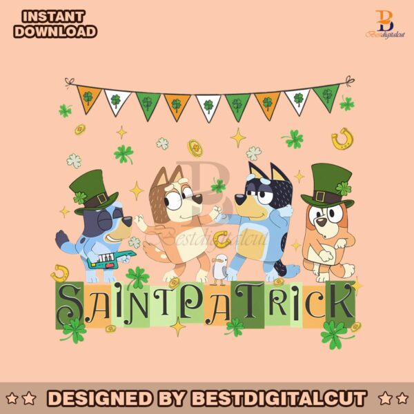 bluey-family-saint-patrick-party-png