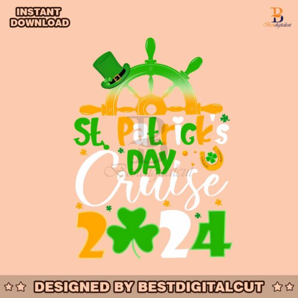 retro-st-patricks-day-cruise-2024-lucky-shamrock-png