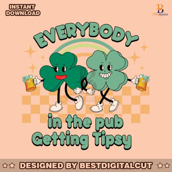 everybody-in-the-pub-getting-tipsy-shamrock-rainbow-svg