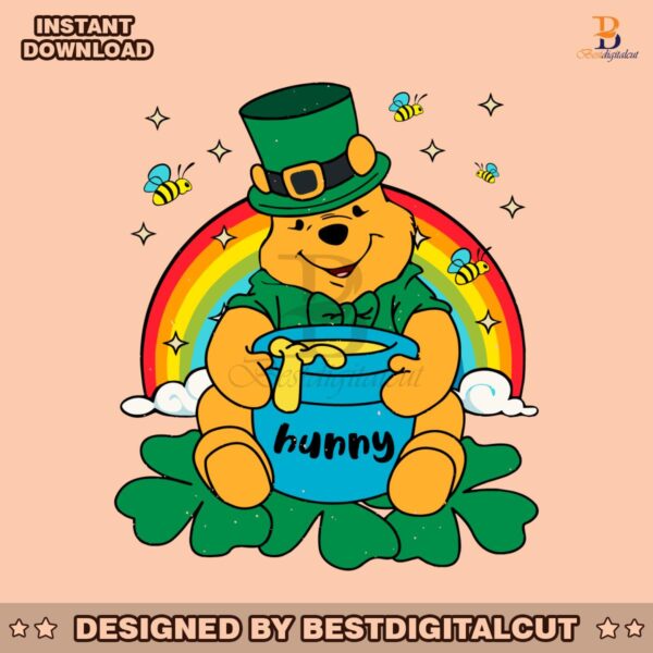 winnie-the-pooh-and-hunny-with-shamrock-png