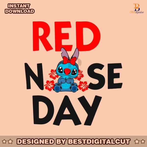 floral-red-nose-day-stitch-fundraising-svg