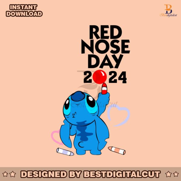 red-nose-day-2024-cute-stitch-svg