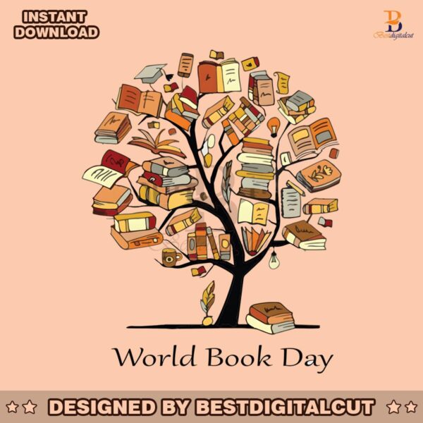 retro-world-book-day-tree-bookish-png