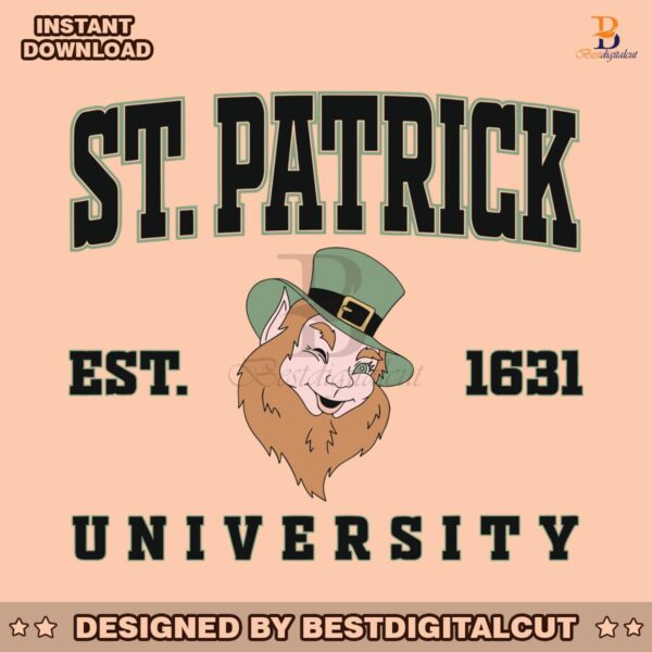 leprechaun-st-patricks-university-est-1631-svg