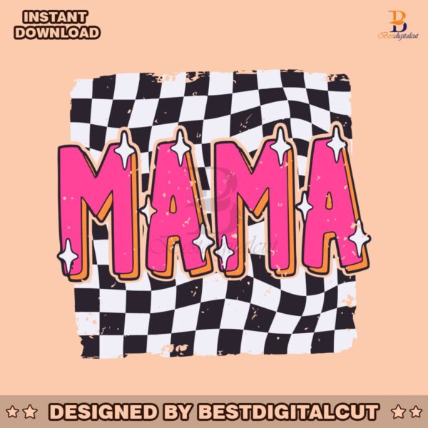 retro-checkered-mama-mom-life-svg