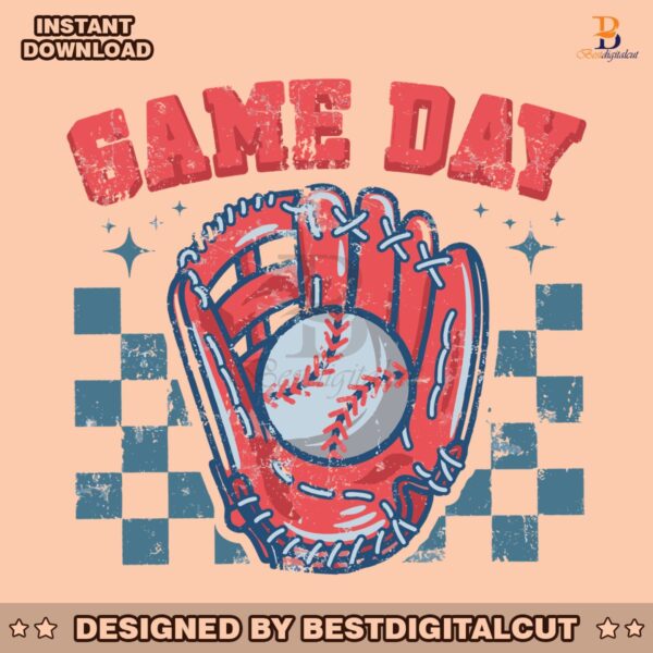 checkered-game-day-baseball-svg