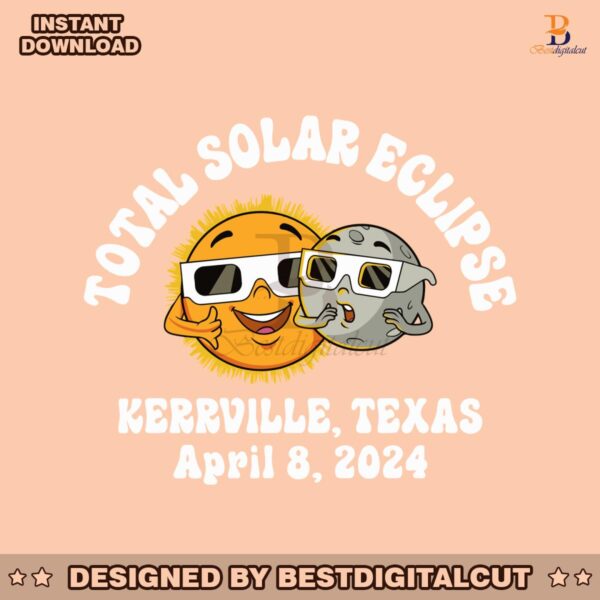 total-solar-eclipse-kerrville-texas-april-2024-svg