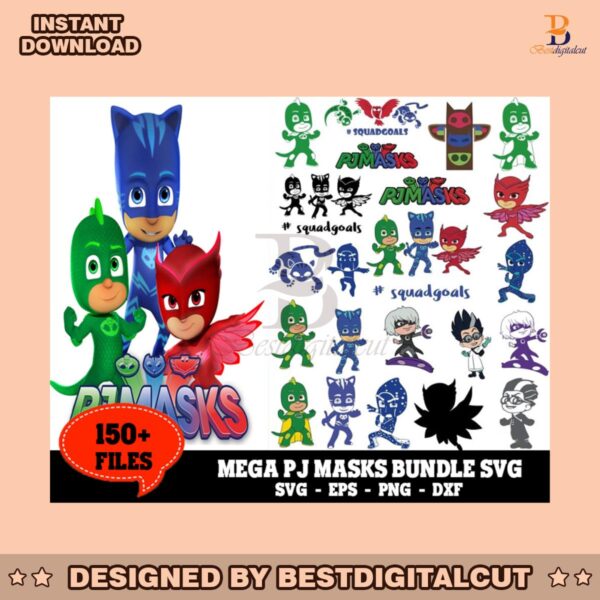 150-files-pj-masks-svg-bundle-svg