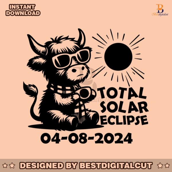 highland-cow-total-solar-eclipse-svg