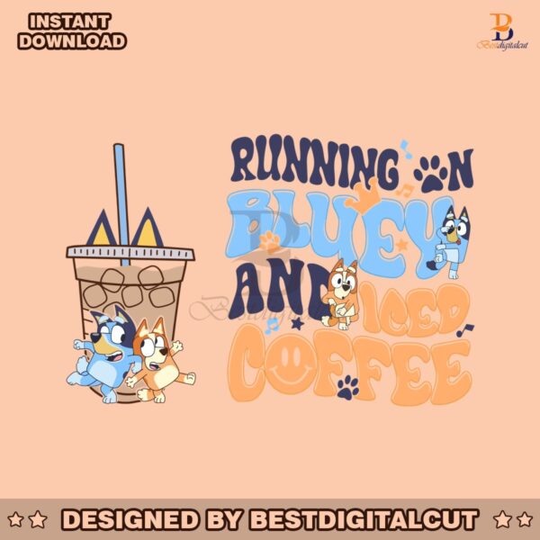 bluey-bingo-running-on-bluey-and-iced-coffee-svg