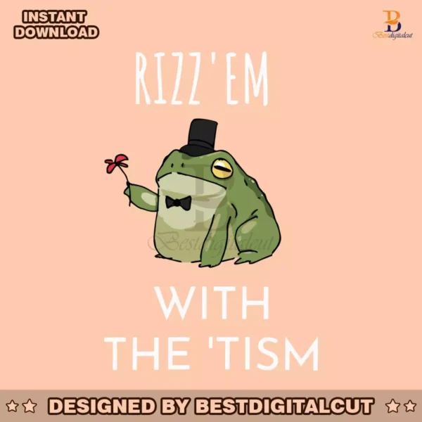 rizz-em-with-the-tism-frog-meme-svg