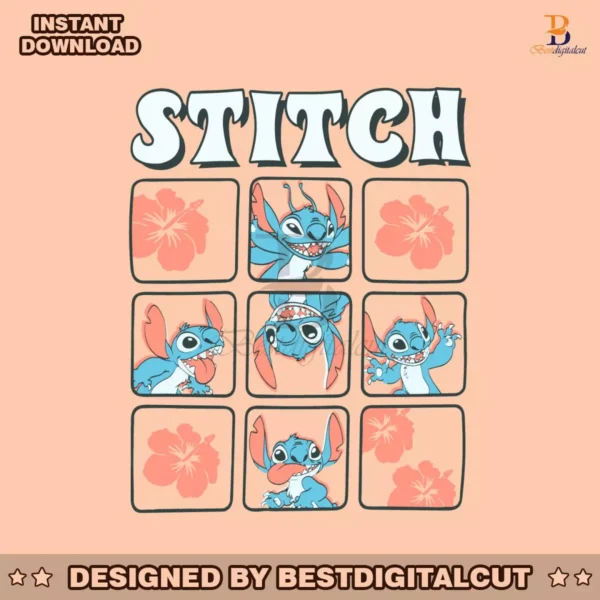 retro-floral-stitch-disney-character-svg