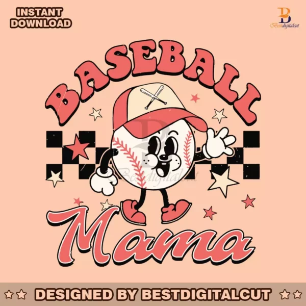 retro-baseball-mama-hat-checkered-svg