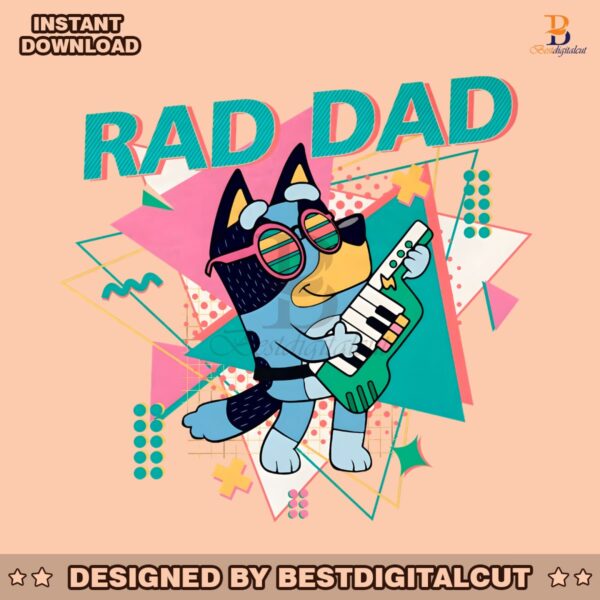 bluey-bandit-rad-dad-guitar-png