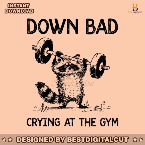 raccoon-down-bad-crying-at-the-gym-svg