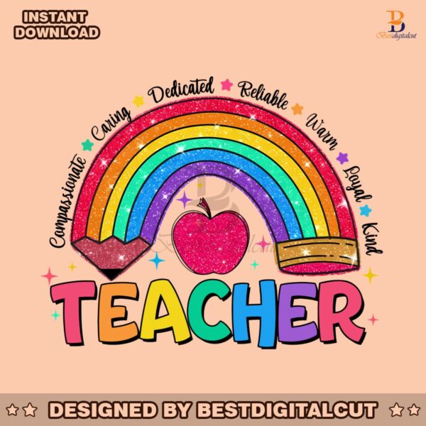 glitter-teacher-rainbow-pencil-png