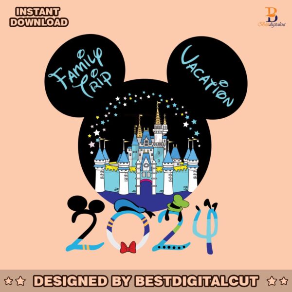 family-trip-vacation-2024-disney-castle-png