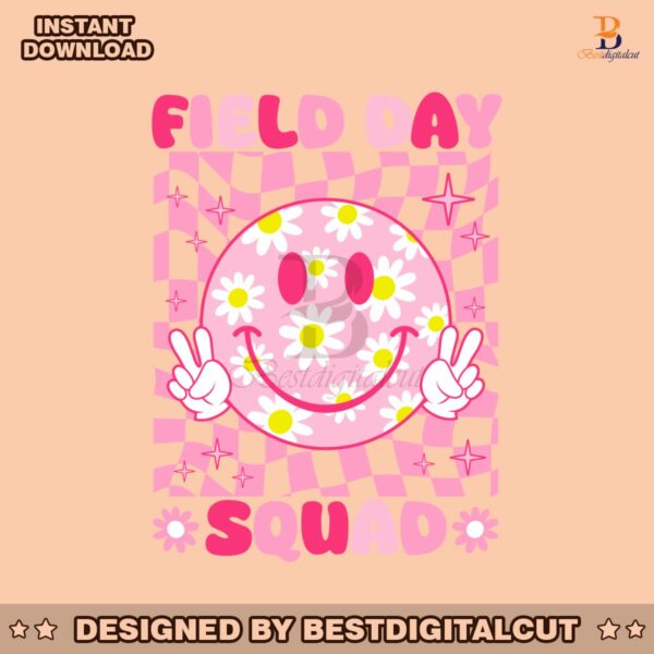 checkered-field-day-squad-floral-face-svg