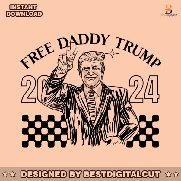 retro-free-daddy-trump-2024-president-svg