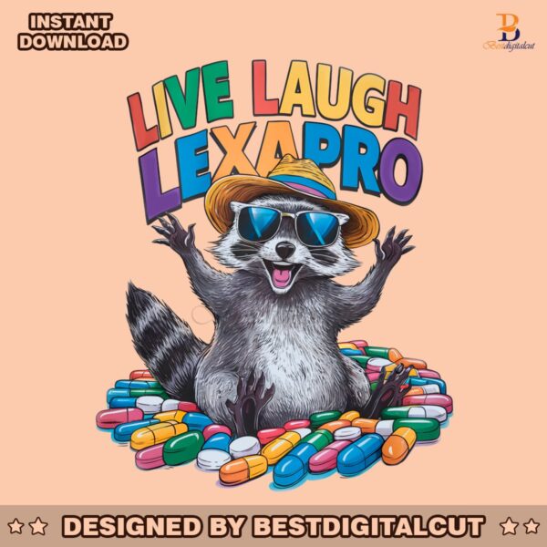 cute-live-laugh-lexapro-raccoon-pills-png