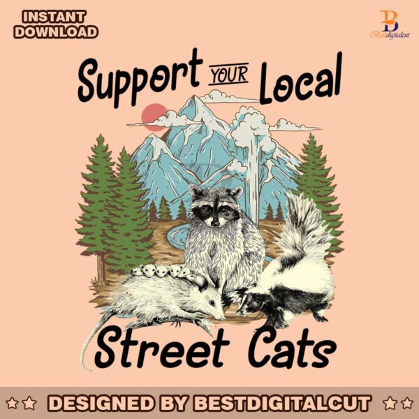 support-your-local-street-cat-racoon-meme-png