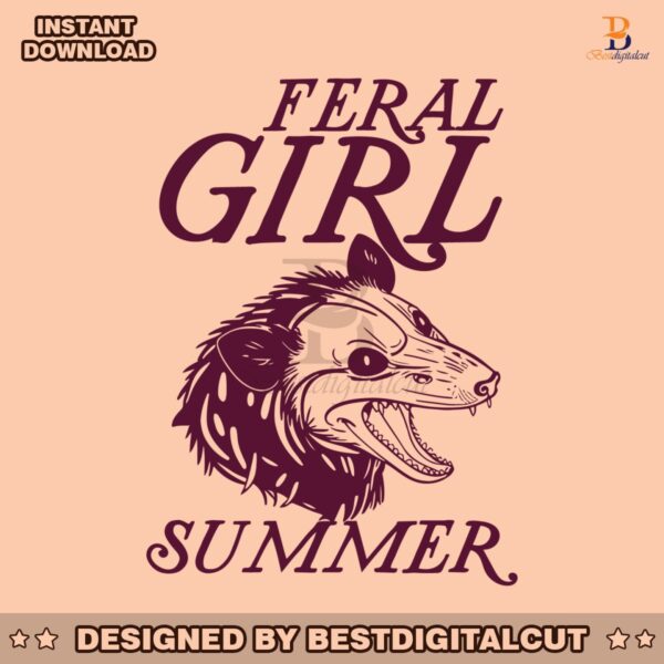 feral-girl-summer-funny-raccoon-silhouette-svg