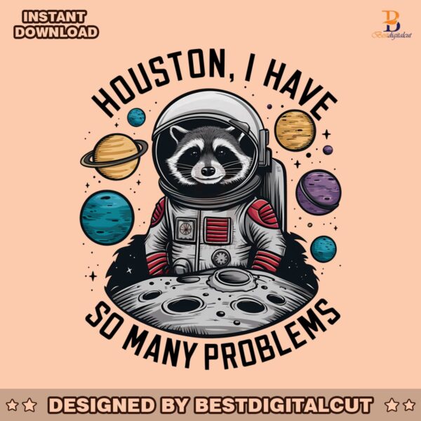 funny-raccoon-houston-i-have-so-many-problems-png