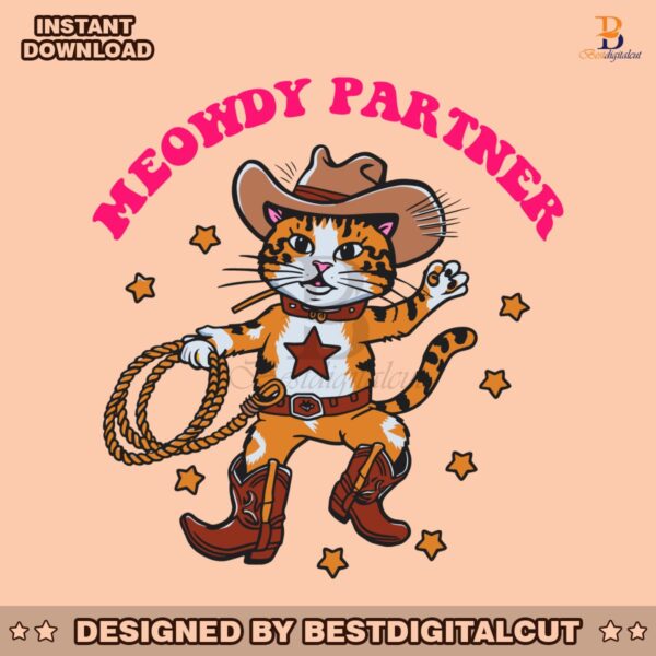 cowboy-meowdy-partner-cat-meme-svg