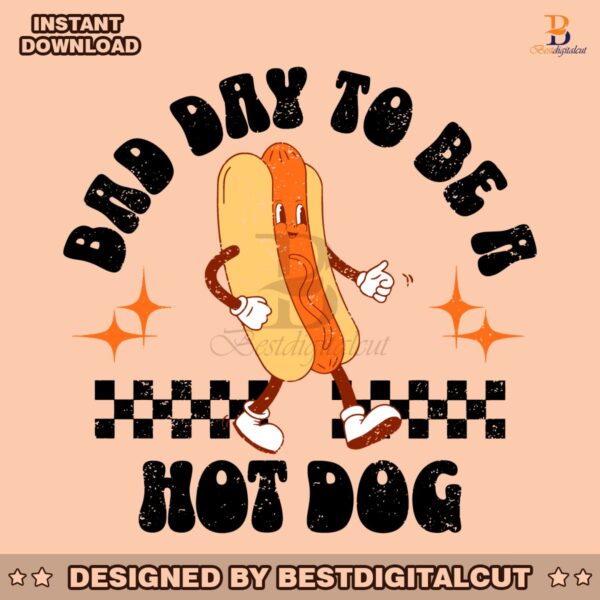 checkered-bad-day-to-be-a-hot-dog-svg