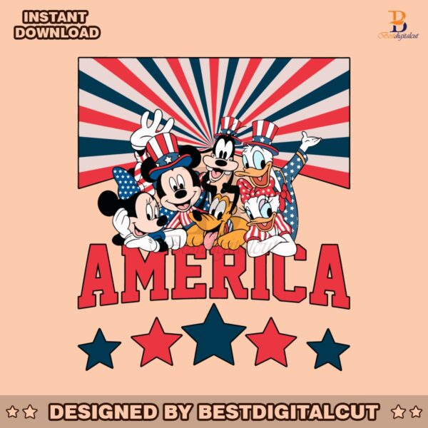 retro-america-disney-friends-independence-day-svg