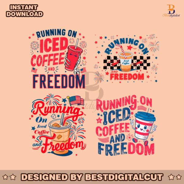 running-on-iced-coffee-and-freedom-svg-png-bundle